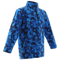 KIDS' CN HIKING FLEECE MH100 - BLUE PRINT 2-6 years