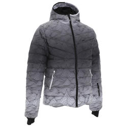 男款保暖滑雪羽絨外套Ski-P 500 - 白色/黑色