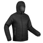 Men's Mountain trekking padded jacket TREK 100 with Hood - Black