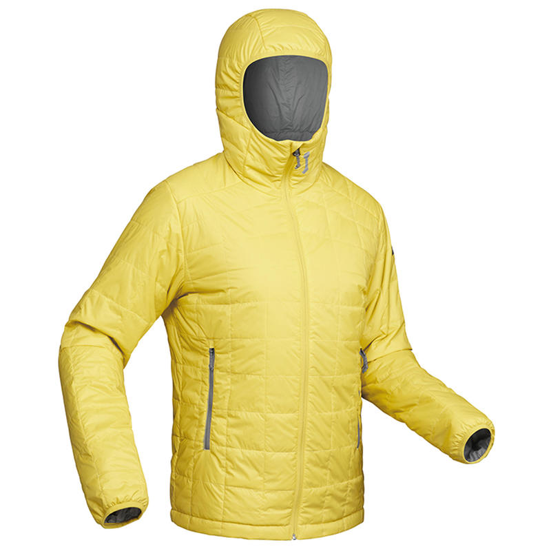 Veste Junior de randonnée en montagne TREK 100 capuche jaune - Hommes Veste Junior de randonnée en montagne TREK 100 capuche jaune - Hommes
