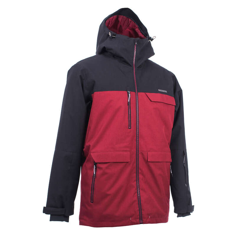 MEN INTERMEDIATE SNOWBOARD EQUIPMENT - SNB JKT 500 Men's - Maroon Blk WEDZE