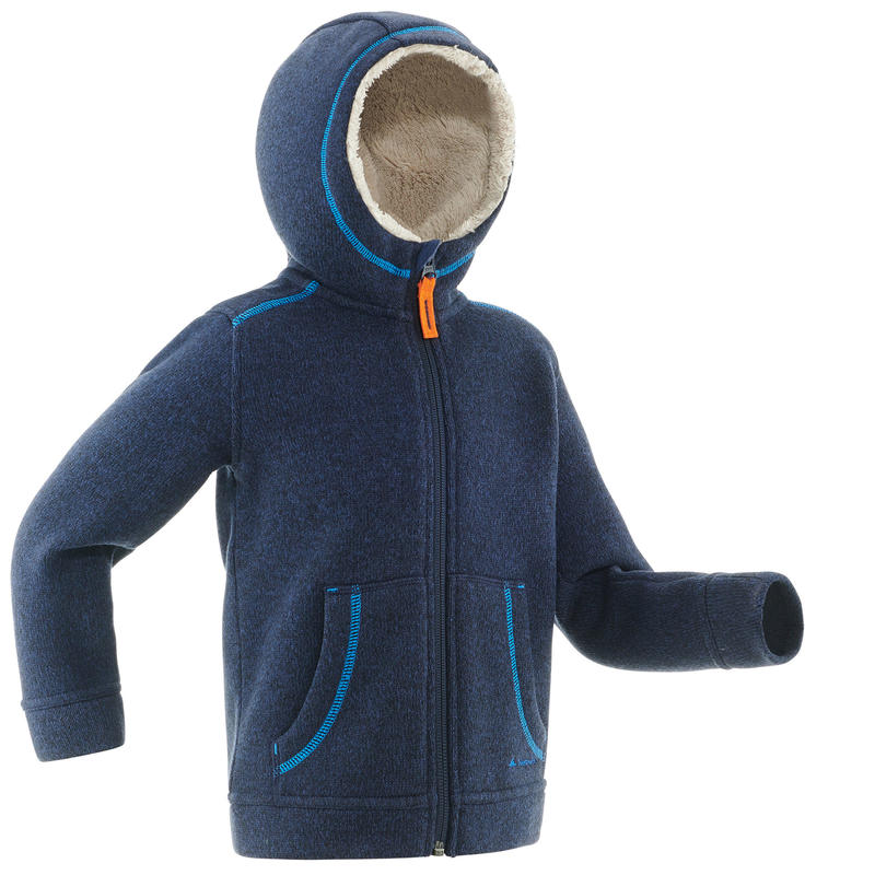 SH100 Warm Child's Snow Hiking Fleece Jacket -Navy SH100 Warm Child's Snow Hiking Fleece Jacket -Navy