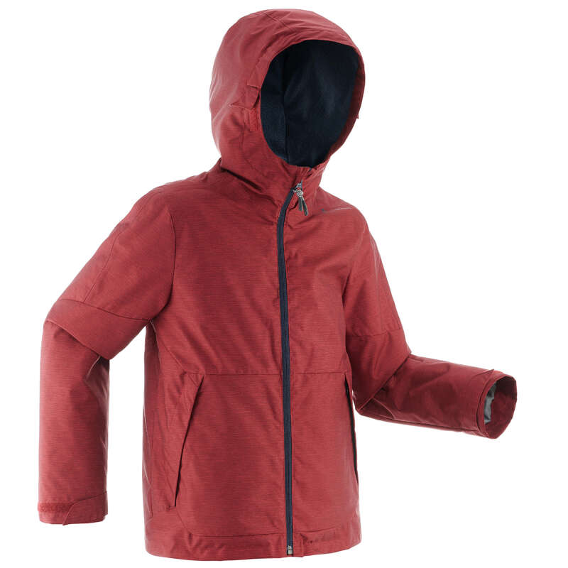 QUECHUA SH100 BOY'S WATERPROOF JACKET RED Decathlon
