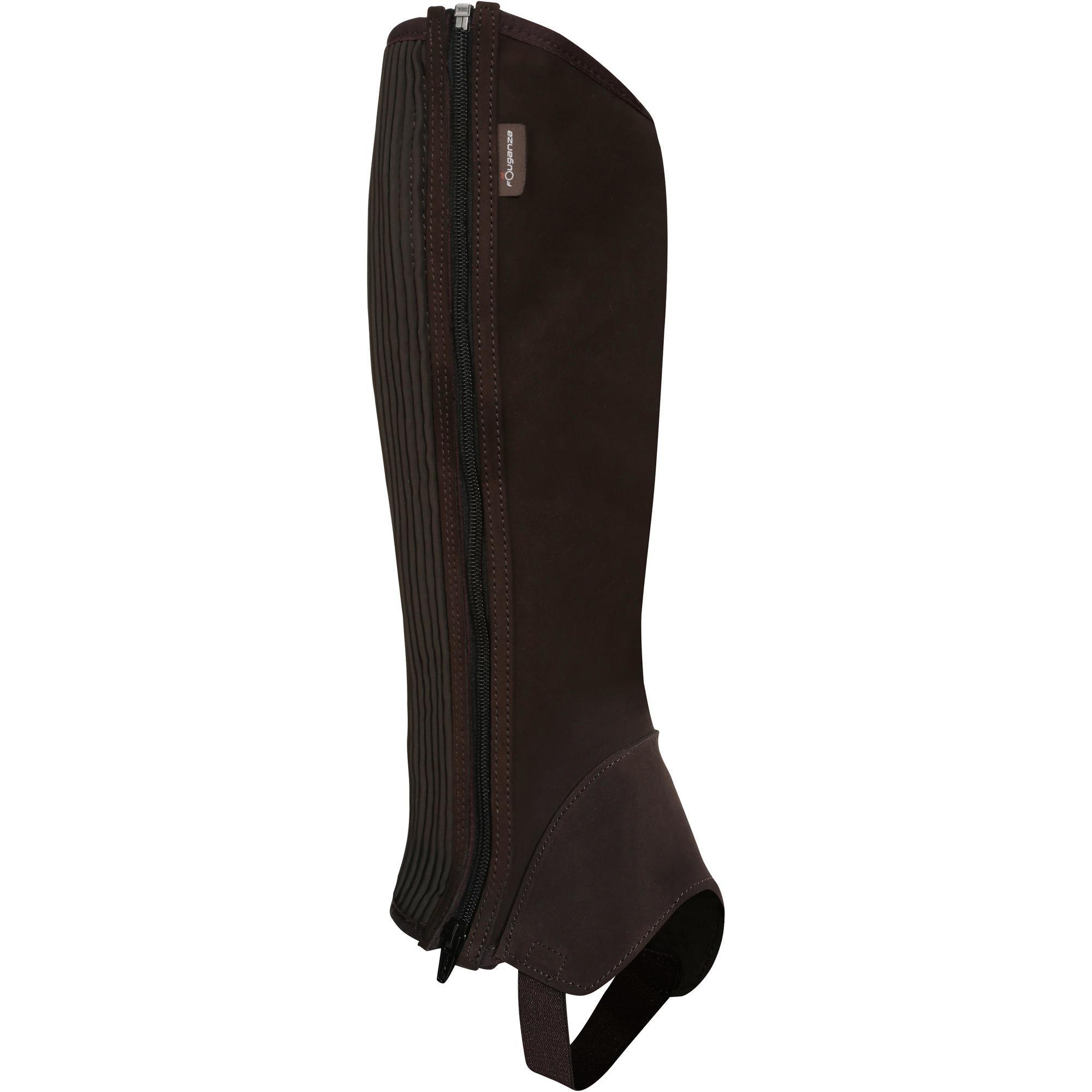 Sentier Adult Gusseted Horse Riding Half Chaps Brown Fouganza