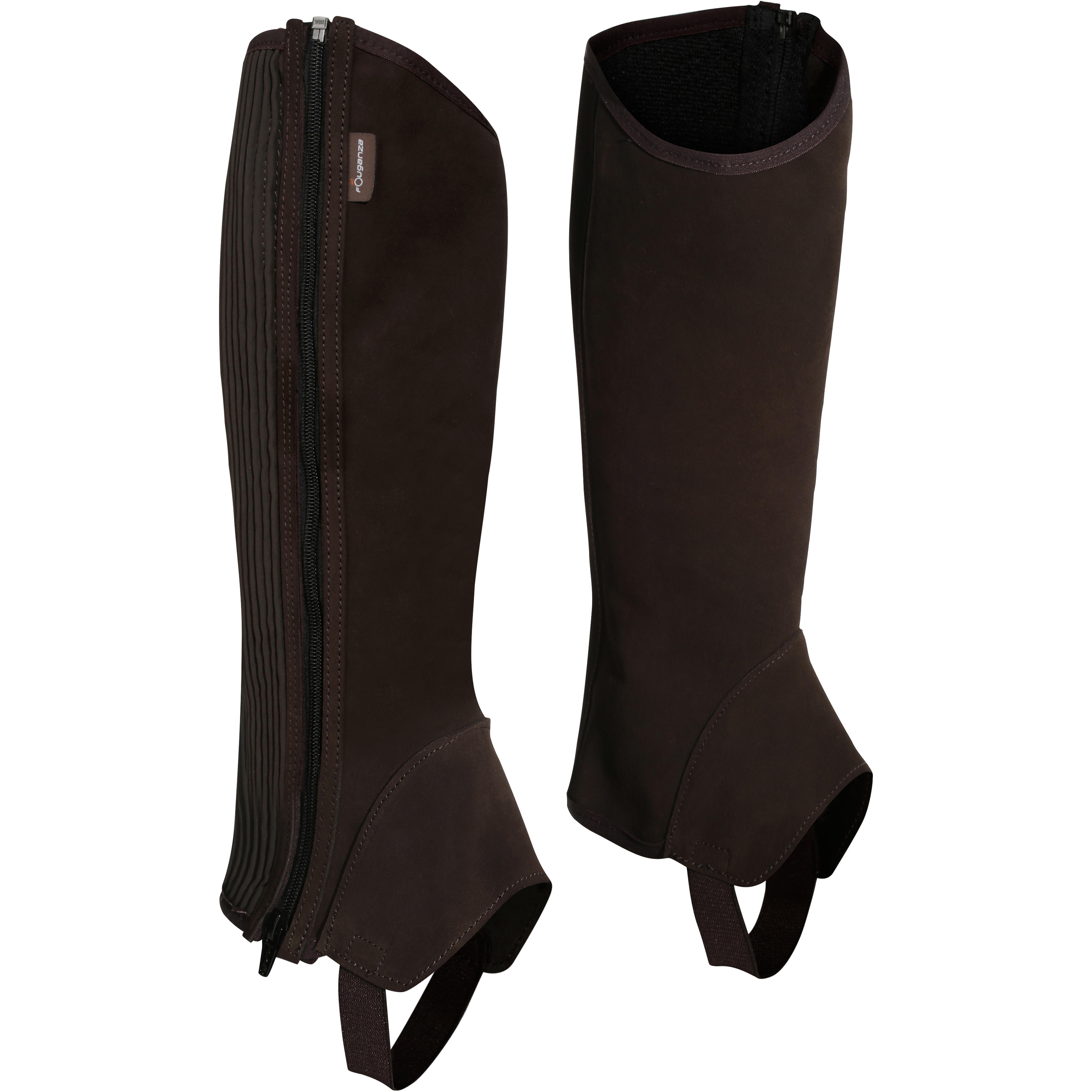 Sentier Adult Gusseted Horse Riding Half Chaps - Brown - Decathlon