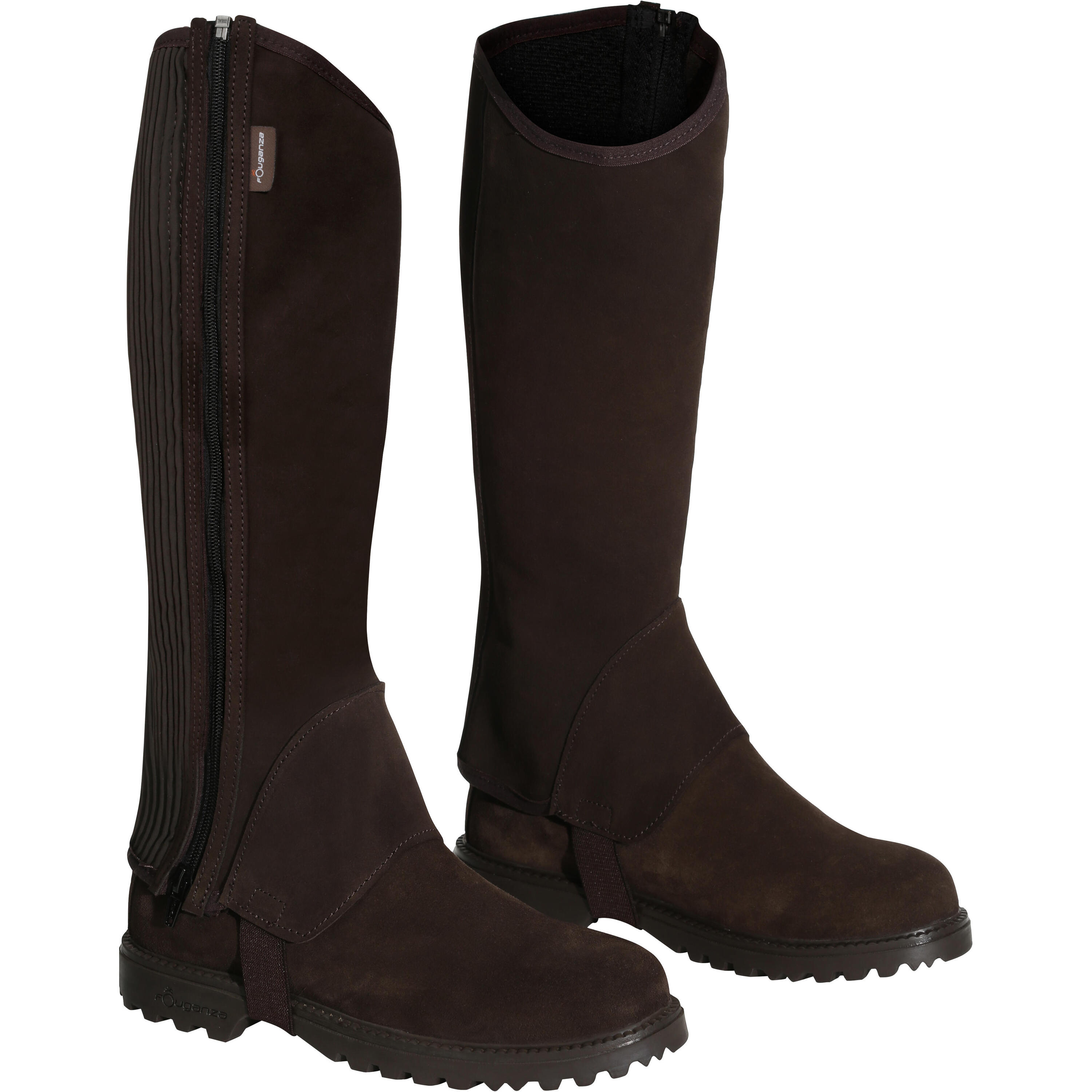 Sentier Adult Gusseted Horse Riding Half Chaps - Brown 3/10