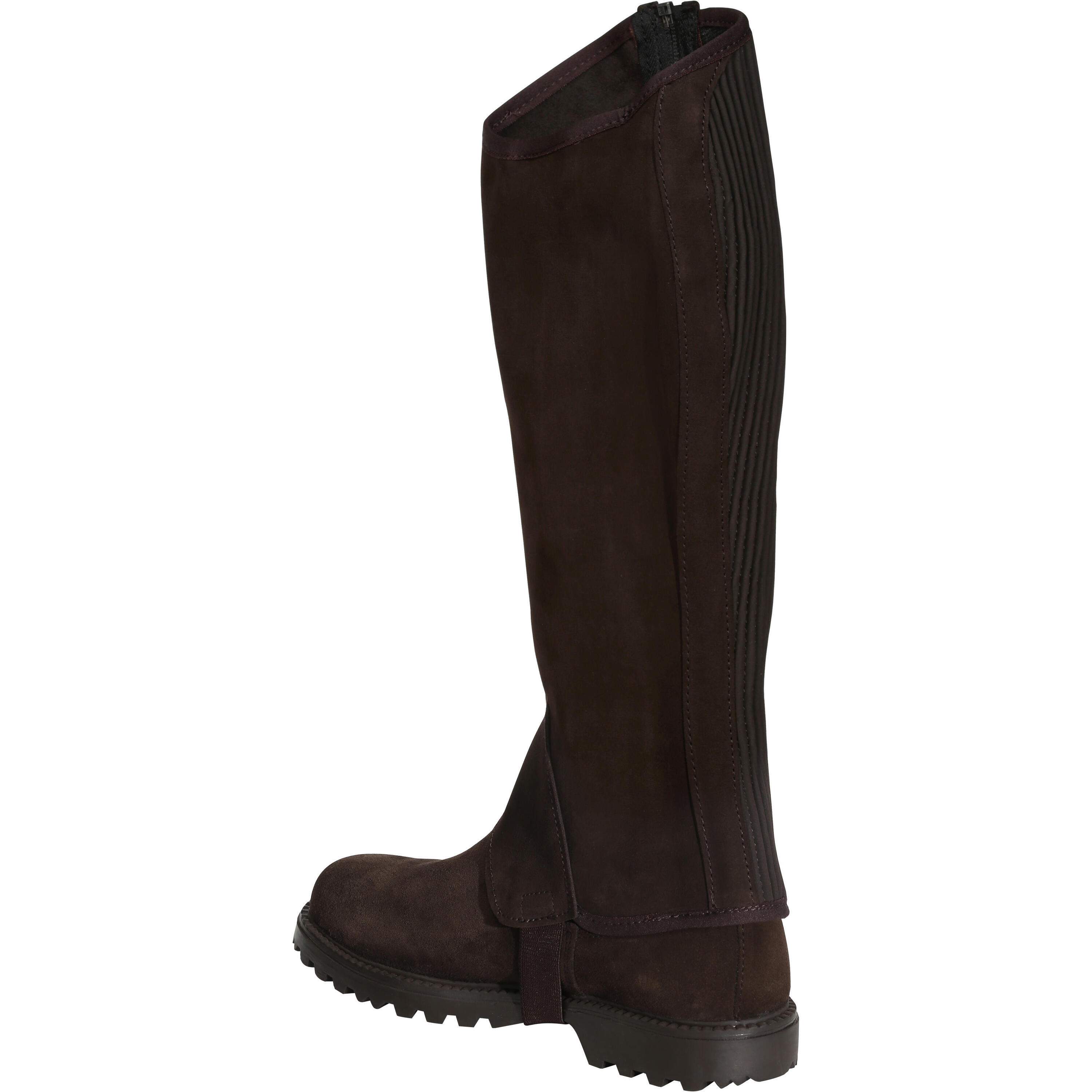 Sentier Adult Gusseted Horse Riding Half Chaps - Brown 4/10
