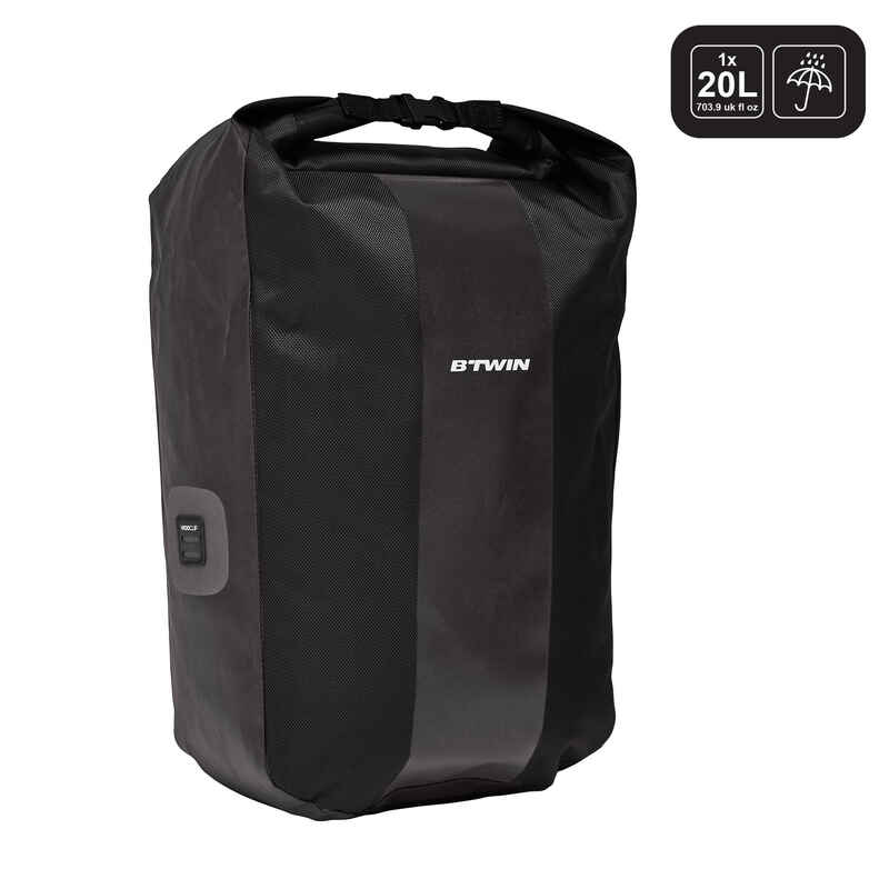 Waterproof Pannier Rack Bike Bag 500 20L - Black