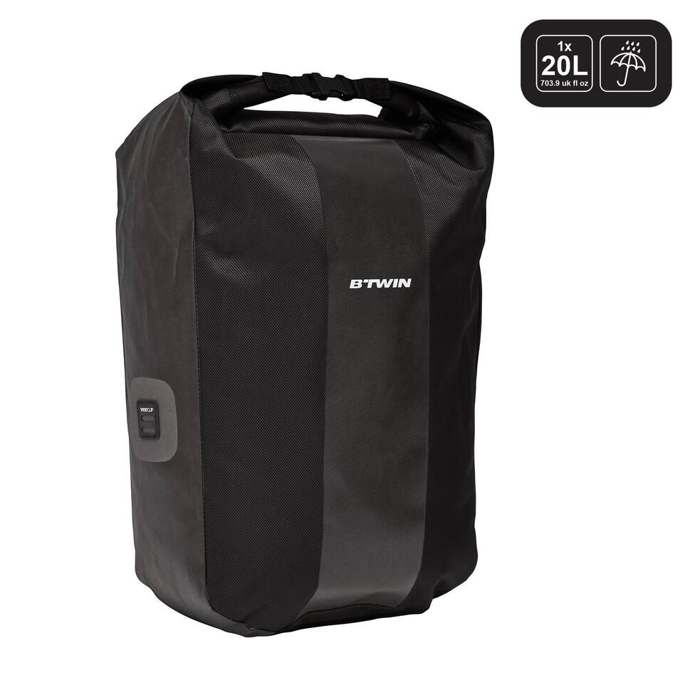 SACOCHE VELO 500 SUR PORTE BAGAGES 500 20L IMPERMEABLE ELOPS | Decathlon