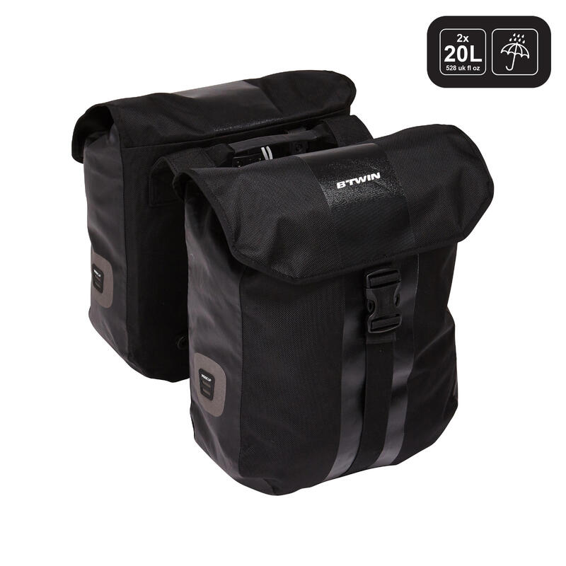 Doppel-Fahrradtasche 540 2 × 20 Liter wasserdicht für Gepäckträger