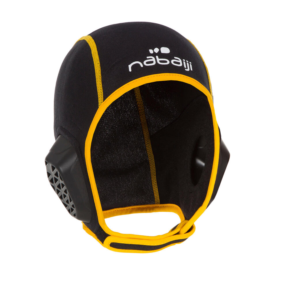 Klettverschluss Wasserball-Kappe - 500 WP schwarz/gelb 