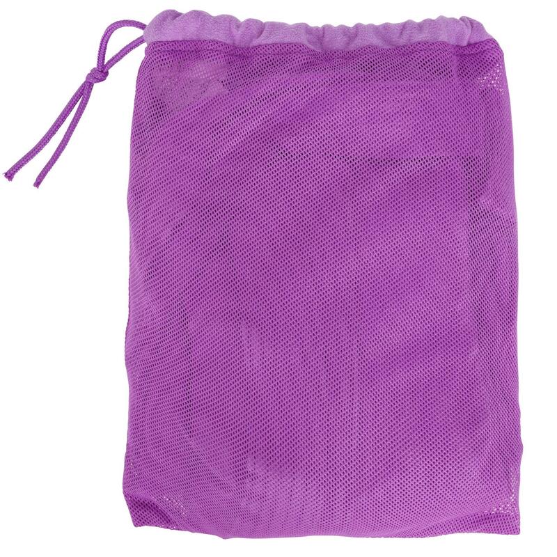 Peignoir enfant microfibre violet avec capuche, poches et ceinture