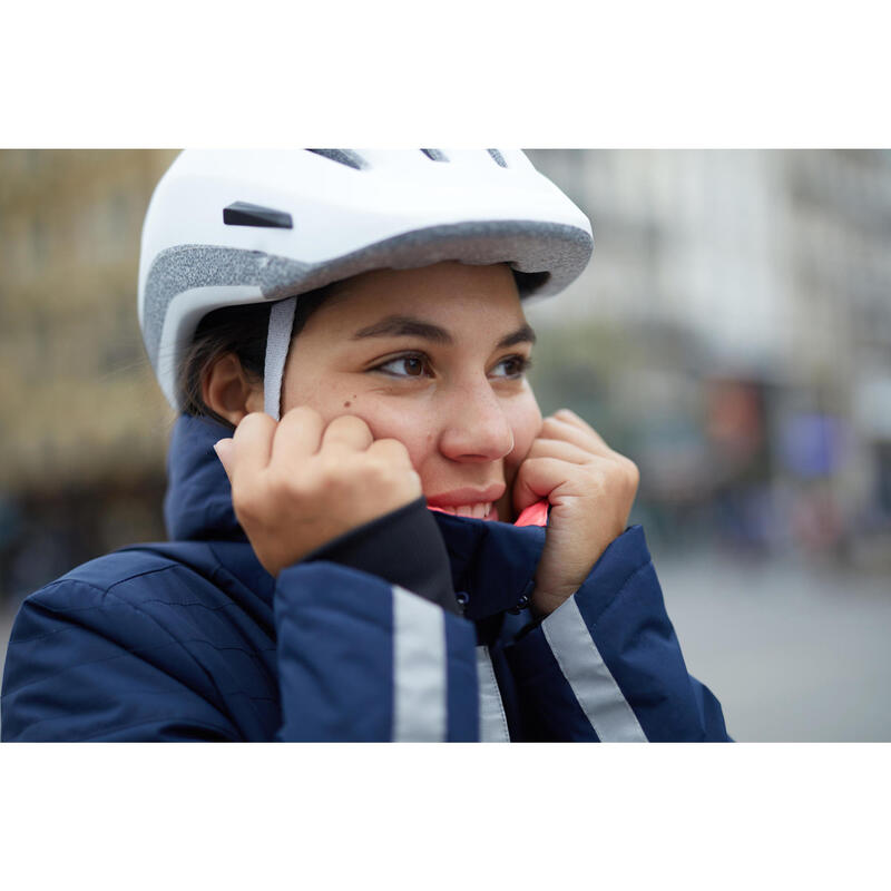 Veste Pluie chaude Vélo 900 Femme Bleu Marine