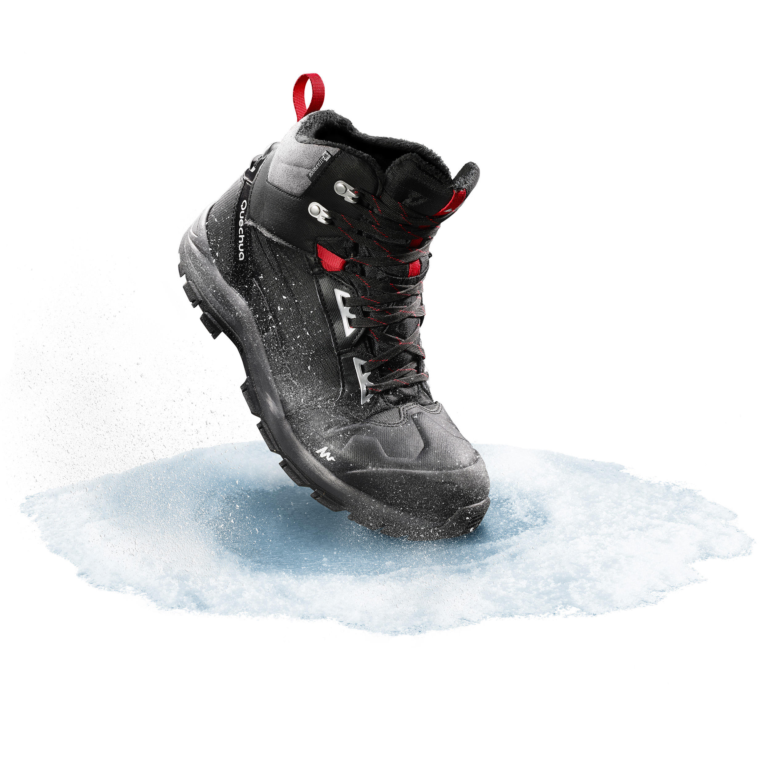 

Men’s Snow Hiking Shoes SH520 X-Warm Mid - Black/Red -  By QUECHUA | Decathlon