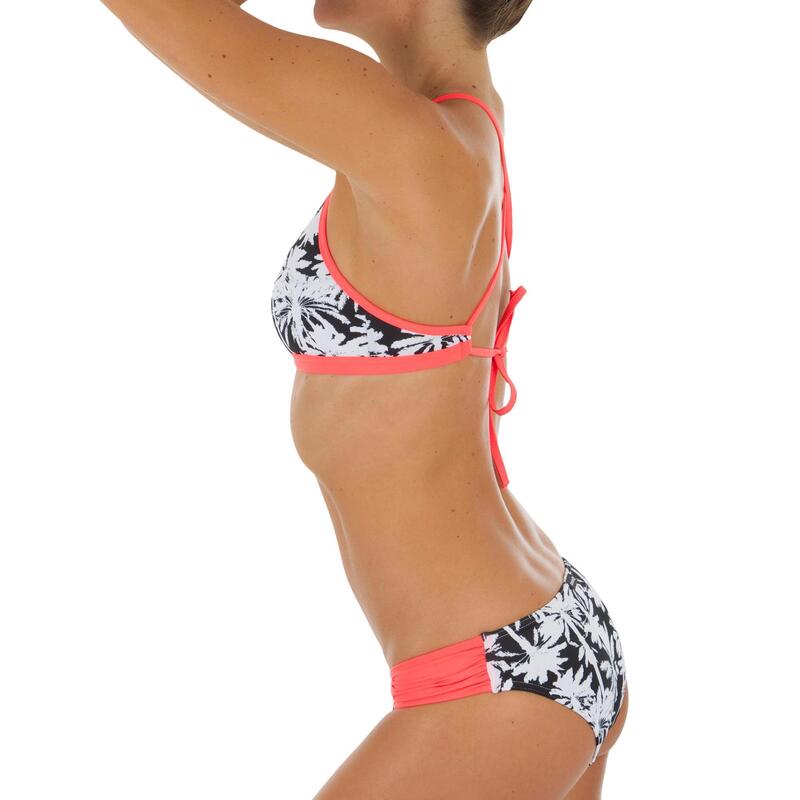 Bas de maillot de bain de surf femme plissée côté NIKI MIAMI NOIR