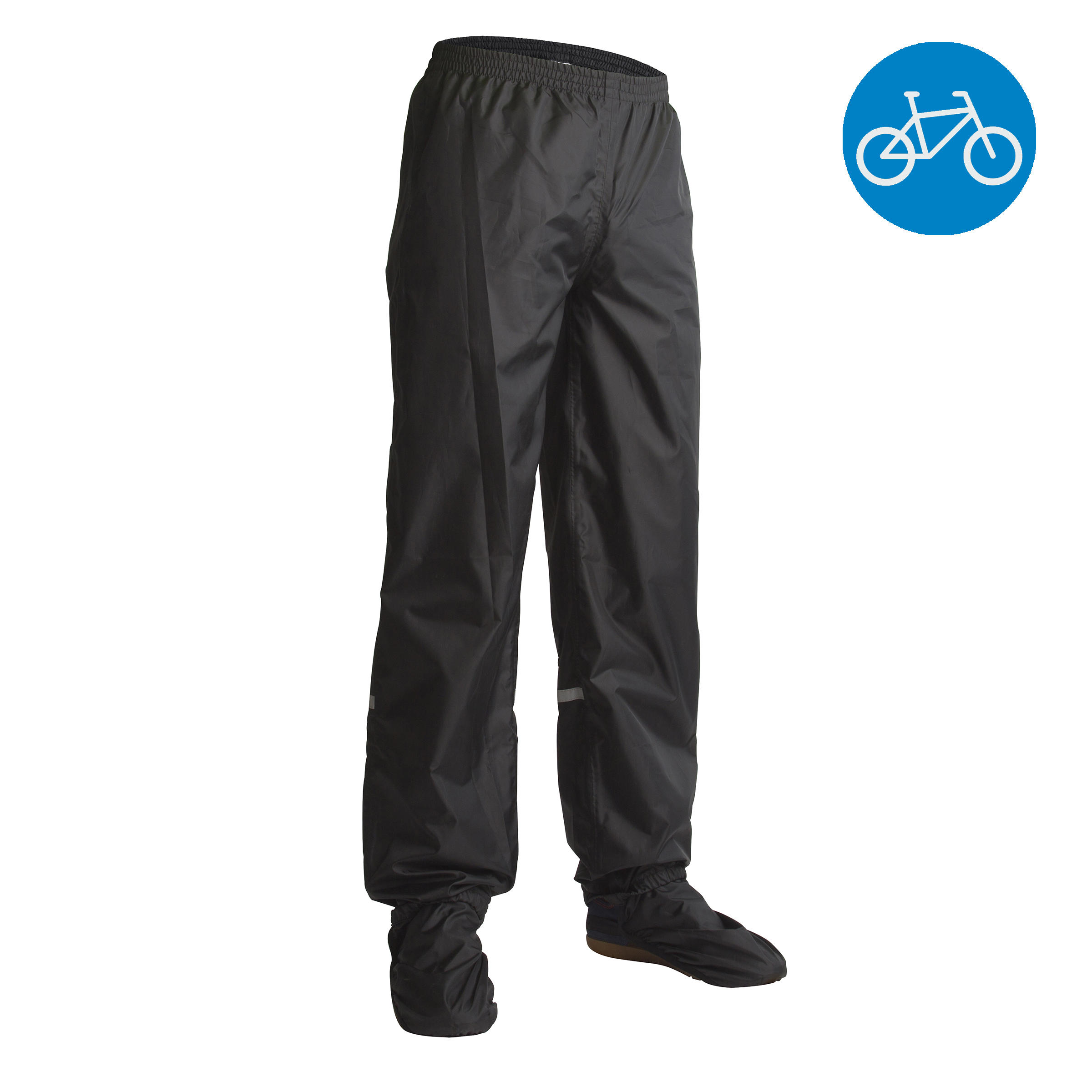 300 City Cycling Rain Overtrousers - Black 1/6