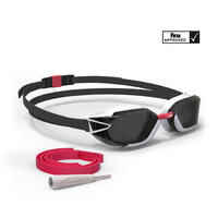 نظارات سباحة B-FAST - أسود أحمر، بعدسات سوداء