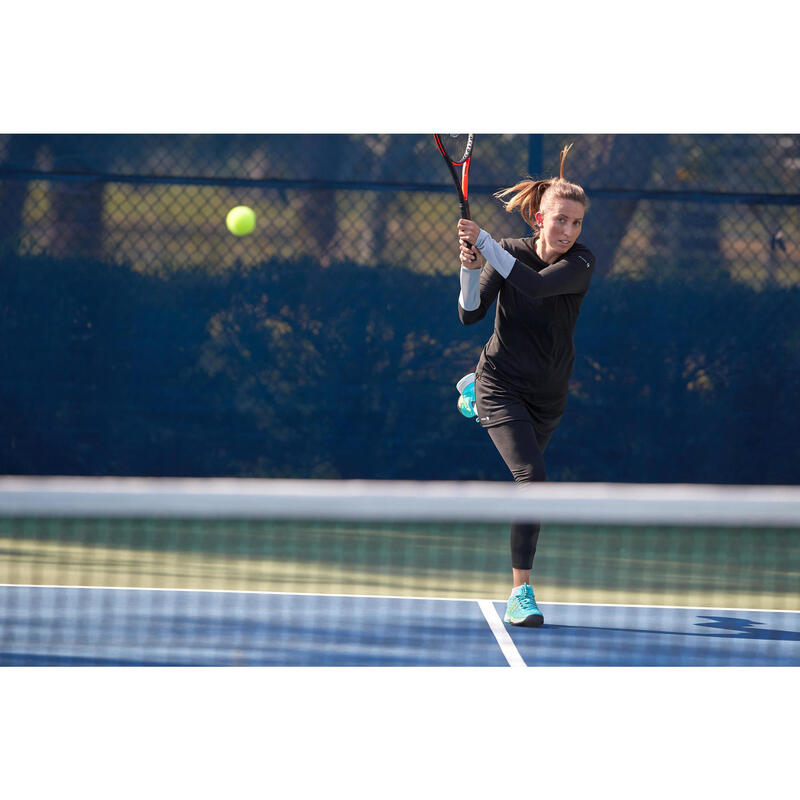 Essential Women's Tennis T-Shirt - Black/Grey