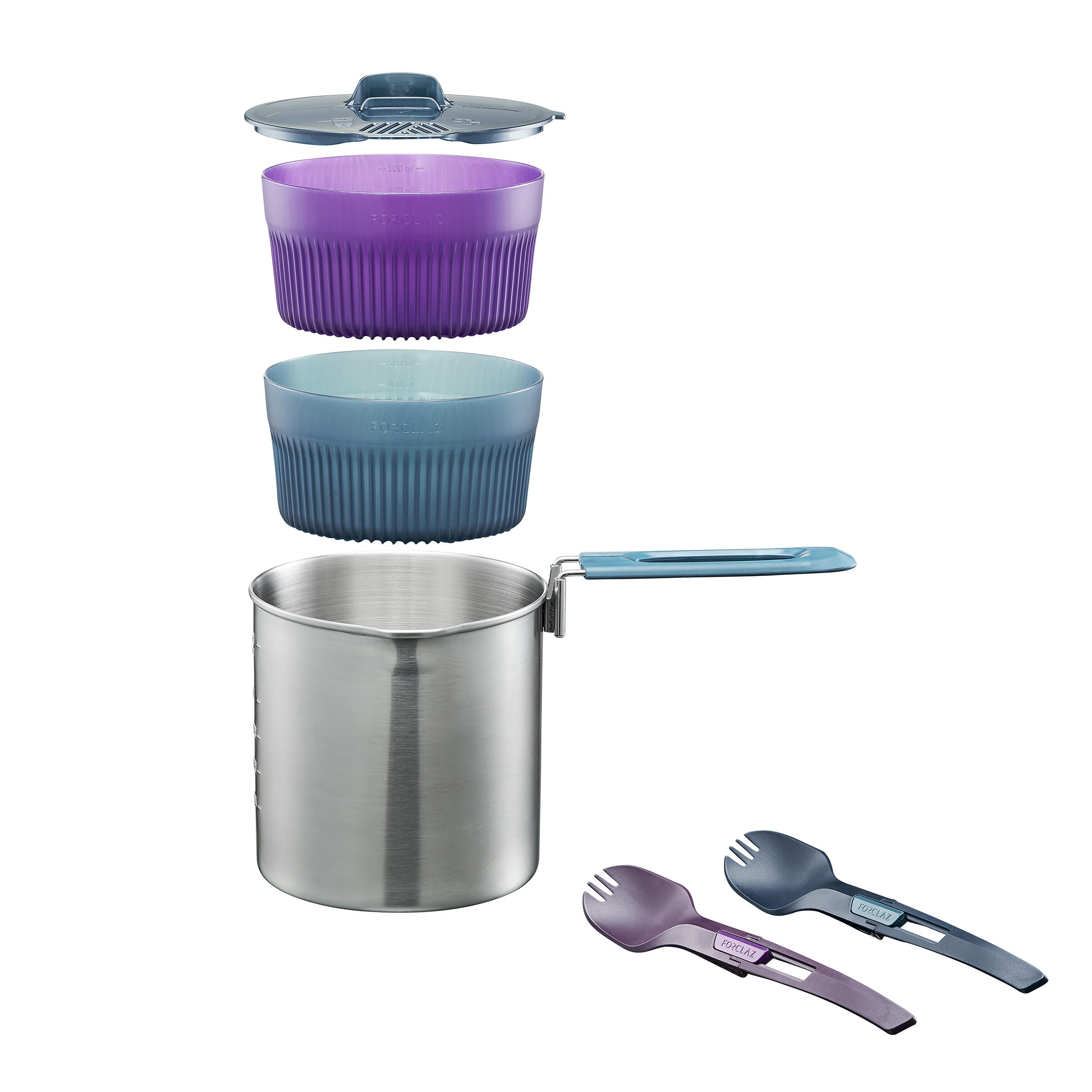Stainless Steel Hiking Cook Set - MT 500 - FORCLAZ