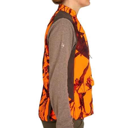 Women's Reversible Waistcoat - Brown/Fluo