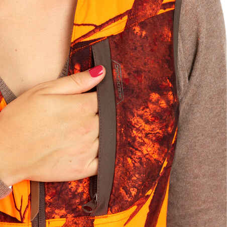 Women's Reversible Waistcoat - Brown/Fluo