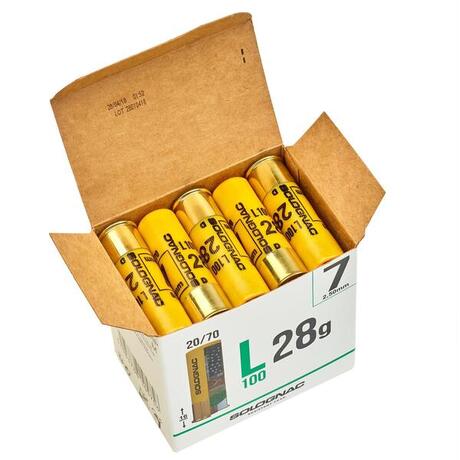 CARTOUCHE L100 28g CALIBRE 20/70 PLOMB N°7 X25 | Solognac