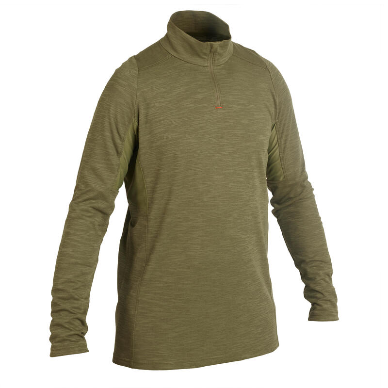 Camiseta Caza Solognac Sg 500 Hombre Manga Larga Ligera Transpirable Verde
