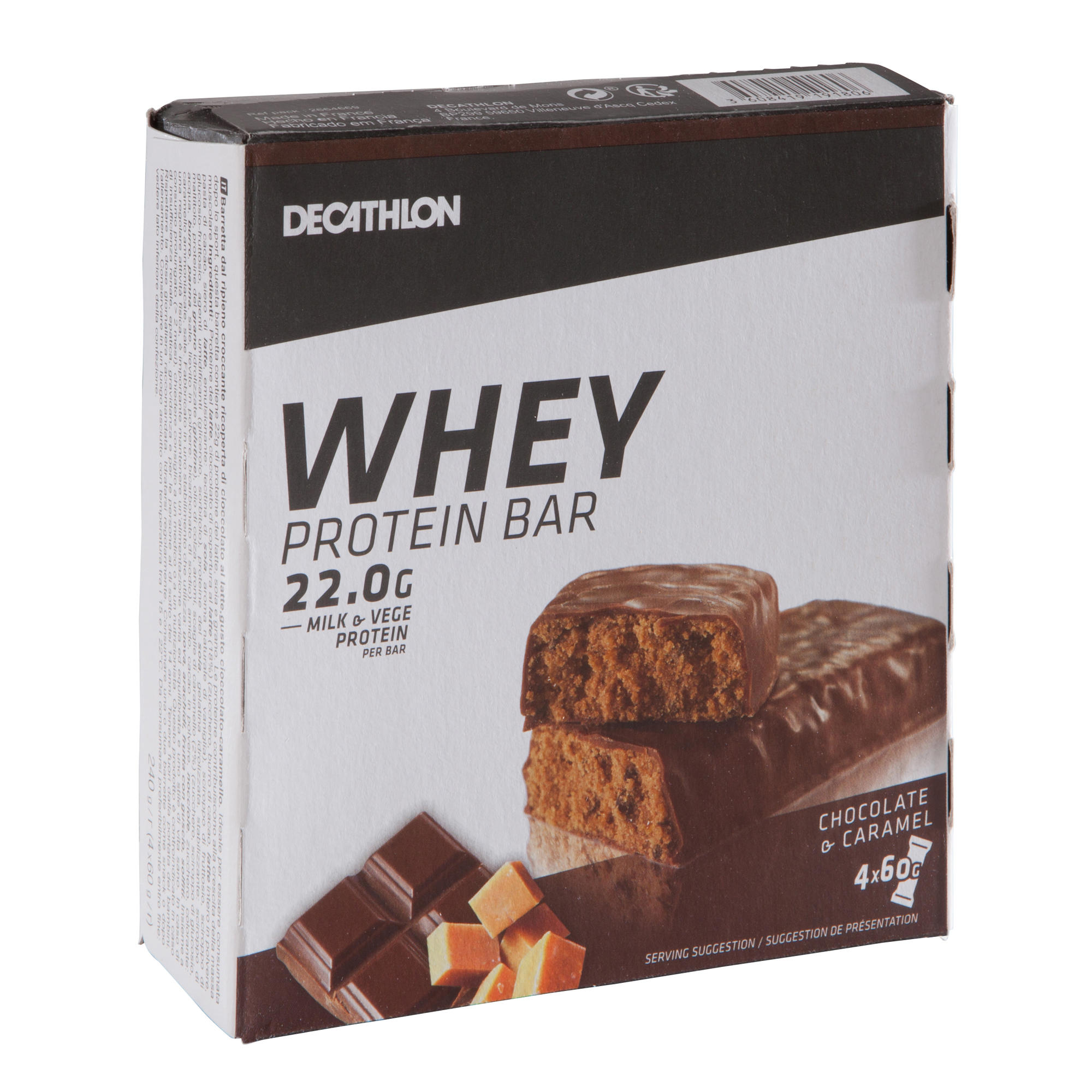 Whey Protein Bar Chocolate Caramel Pack Domyos By Decathlon