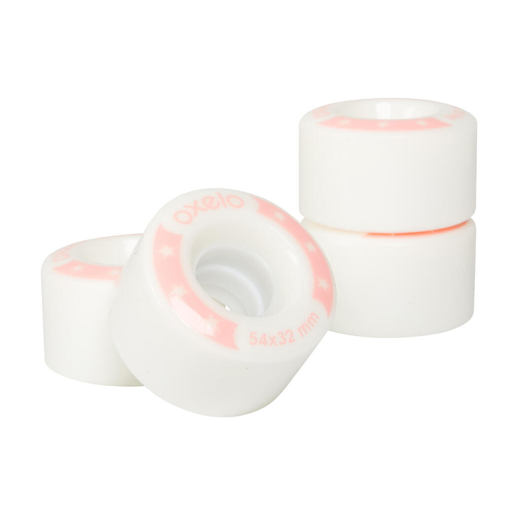 Kit de 4 ruedas para Patín artístico Oxelo tamaño 54mm - 85a blanco