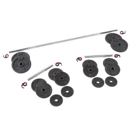 training dumbbells kg bars weight kit domyos