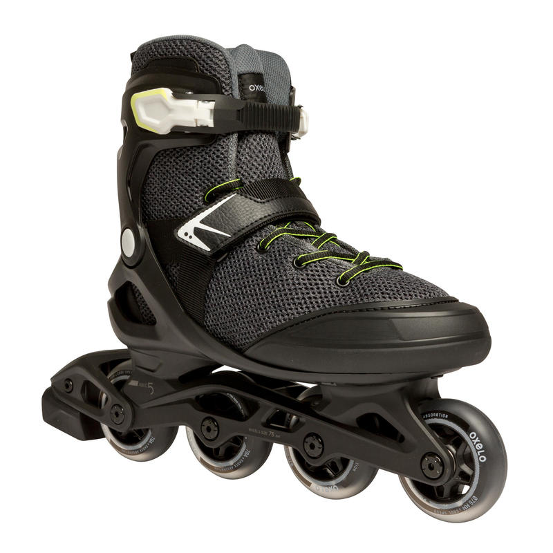 MEN'S FITNESS INLINE ROLLER SKATES FIT100 BLACK/GREY