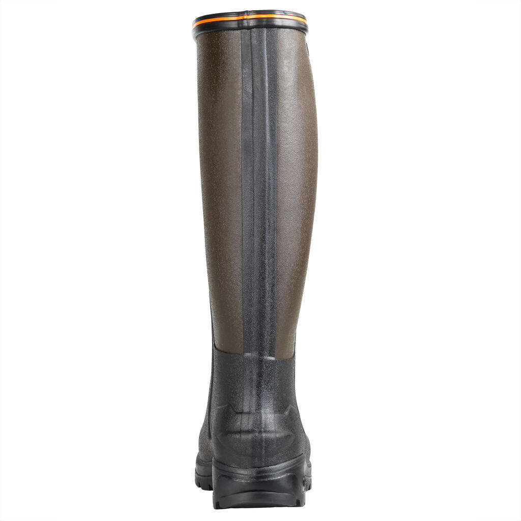 Jagd-Gummistiefel SUPERTRACK 500 braun/schwarz