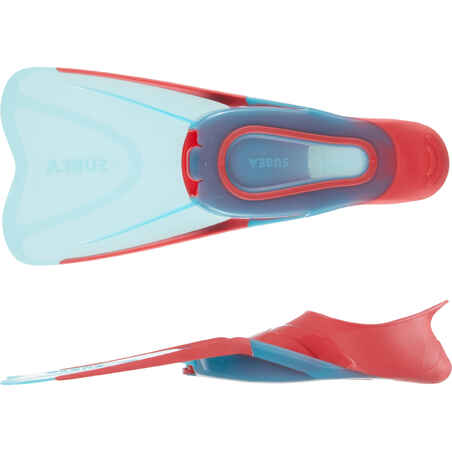 Kids' Diving Fins - FF 100 Soft Rose and Turquoise