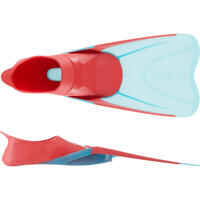 Kids' Diving Fins - FF 100 Soft Rose and Turquoise