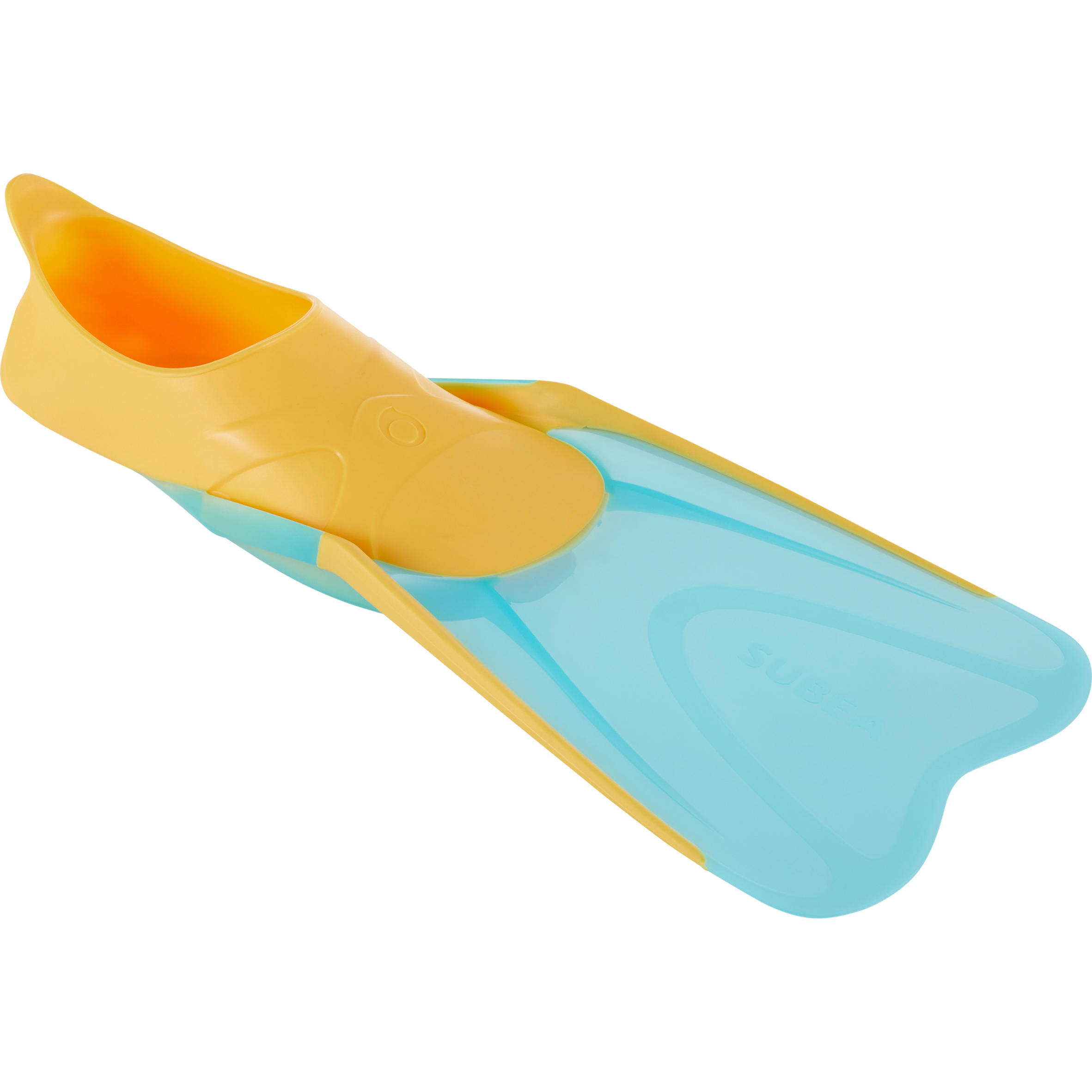 SUBEA Kids' Diving Fins - FF 100 Soft Orange and Turquoise