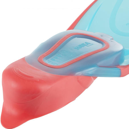 Palme SUBEA de snorkeling SNK 500 enfant Rose Turquoise