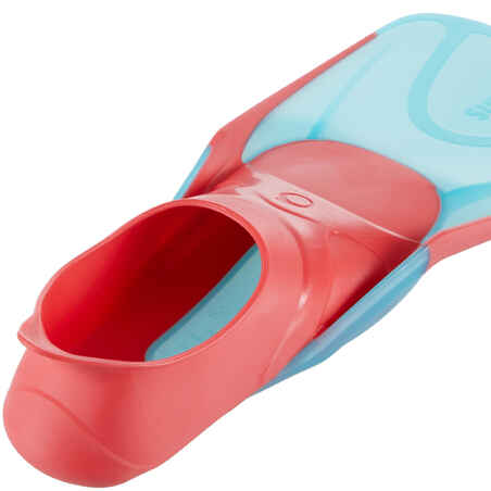 Kids' Diving Fins - FF 100 Soft Rose and Turquoise