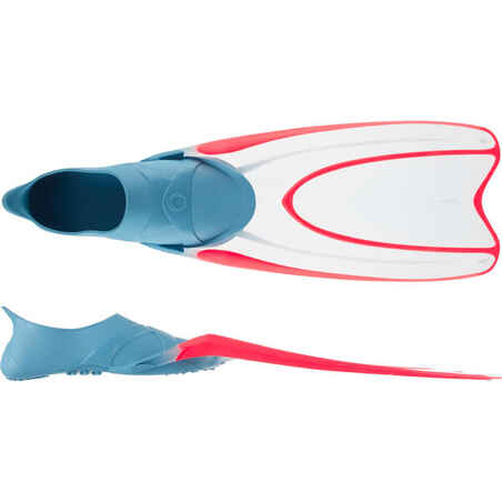 Aletas Snorkel FF 100 React Adulto Claro Fluorescente Calzantes