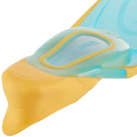 Kids' Diving Fins - FF 100 Soft Orange and Turquoise