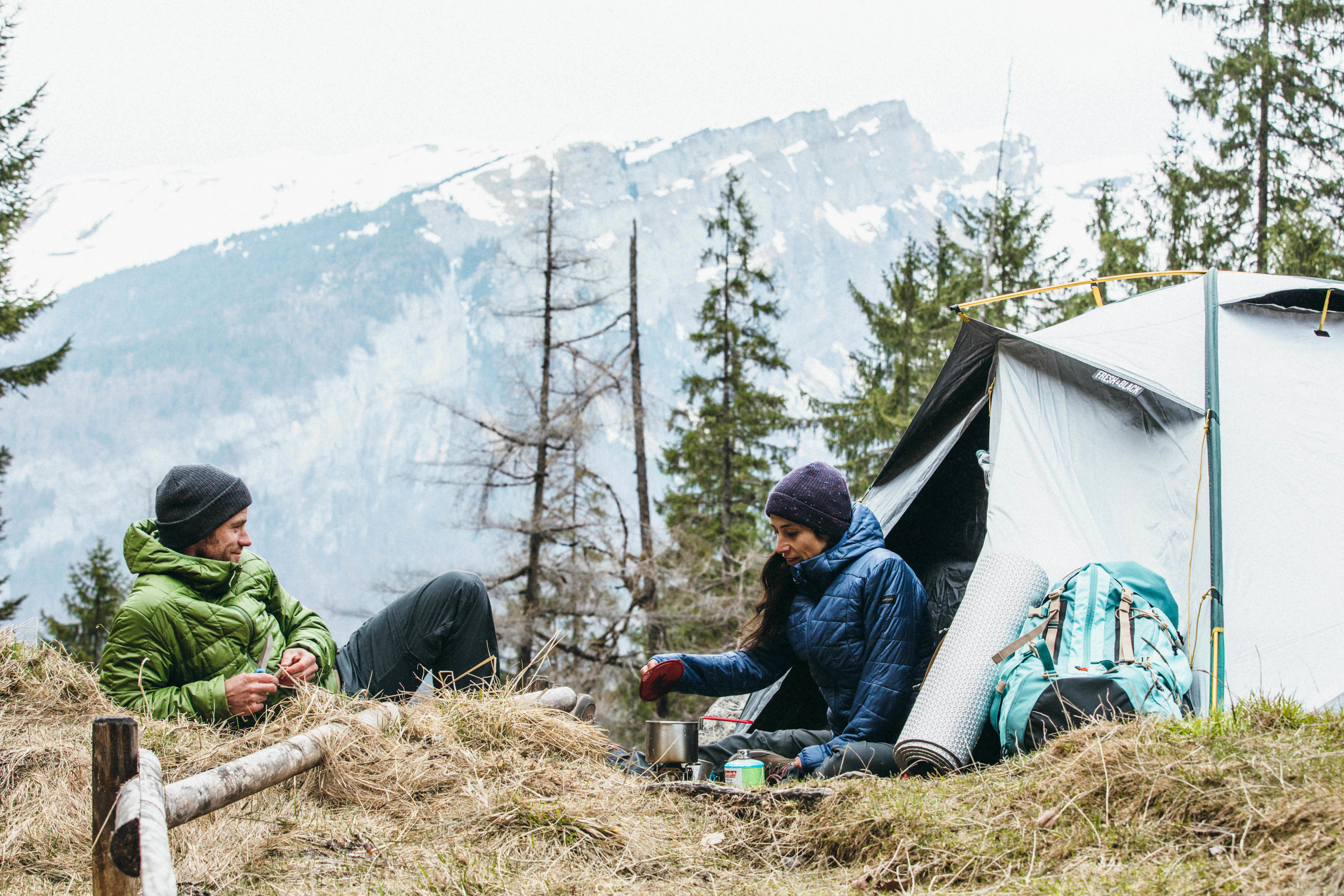 3-Person Fresh & Black Trekking Tent - Quickhiker - FORCLAZ