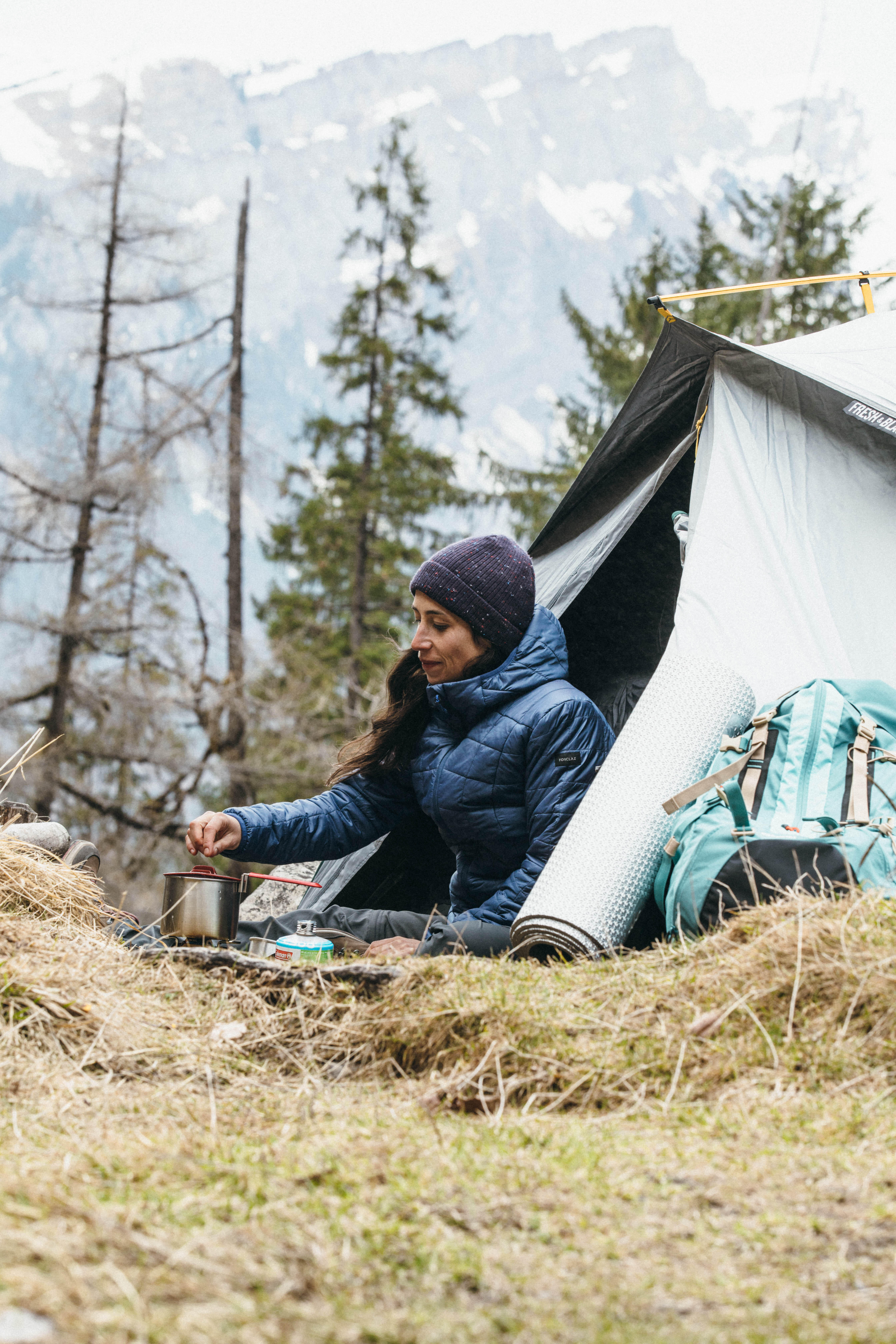 3-Person Fresh & Black Trekking Tent - Quickhiker - FORCLAZ