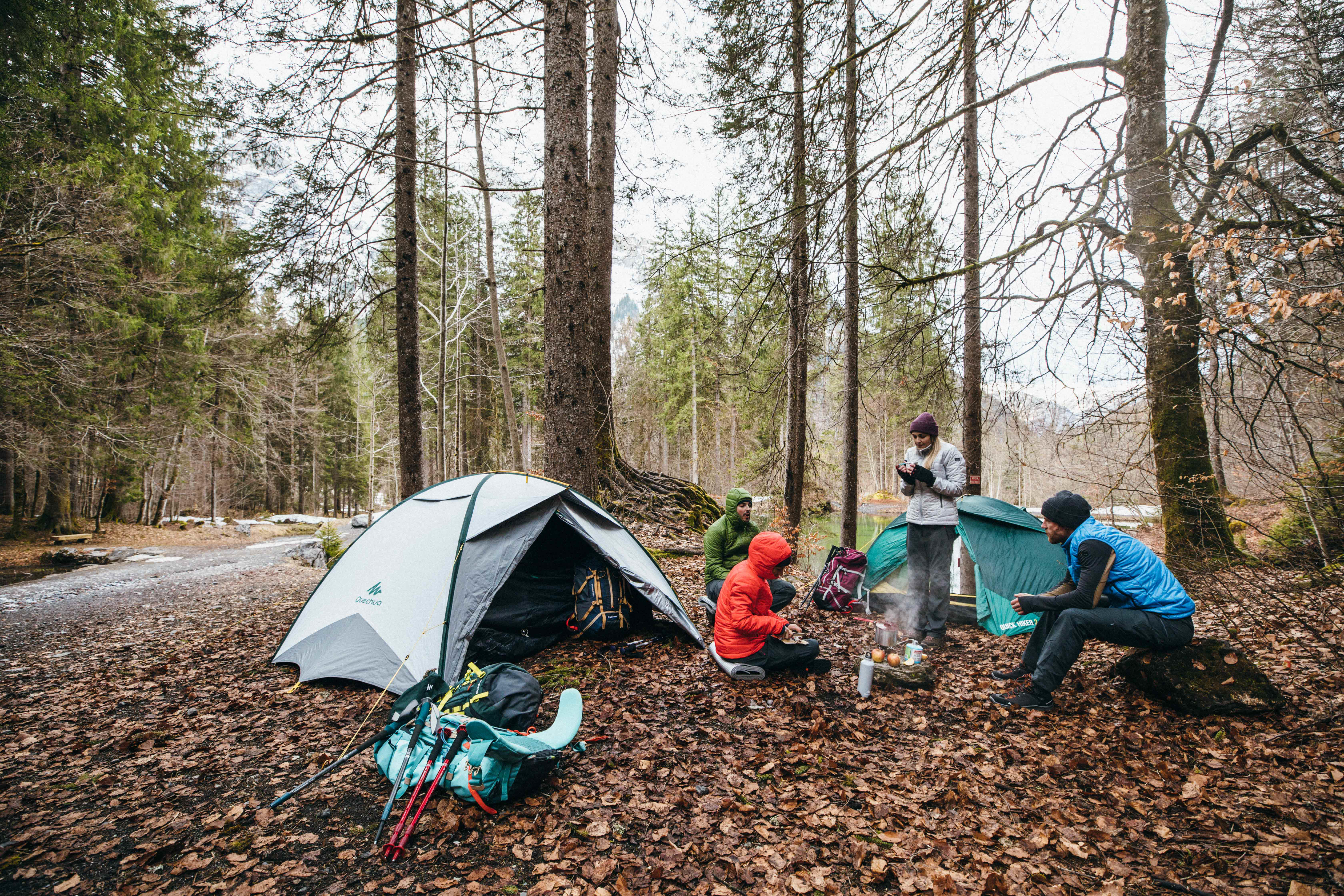 3-Person Fresh & Black Trekking Tent - Quickhiker - FORCLAZ