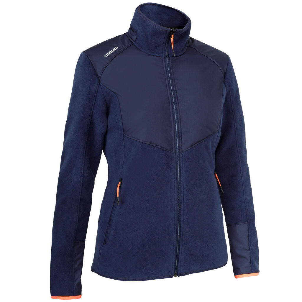 Fleecejacke Segeln Damen warm 500 blau