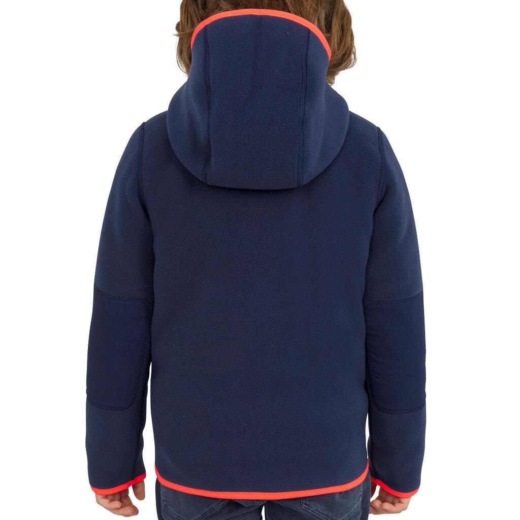 Kids' warm reversible sailing fleece 500 - Navy/pink