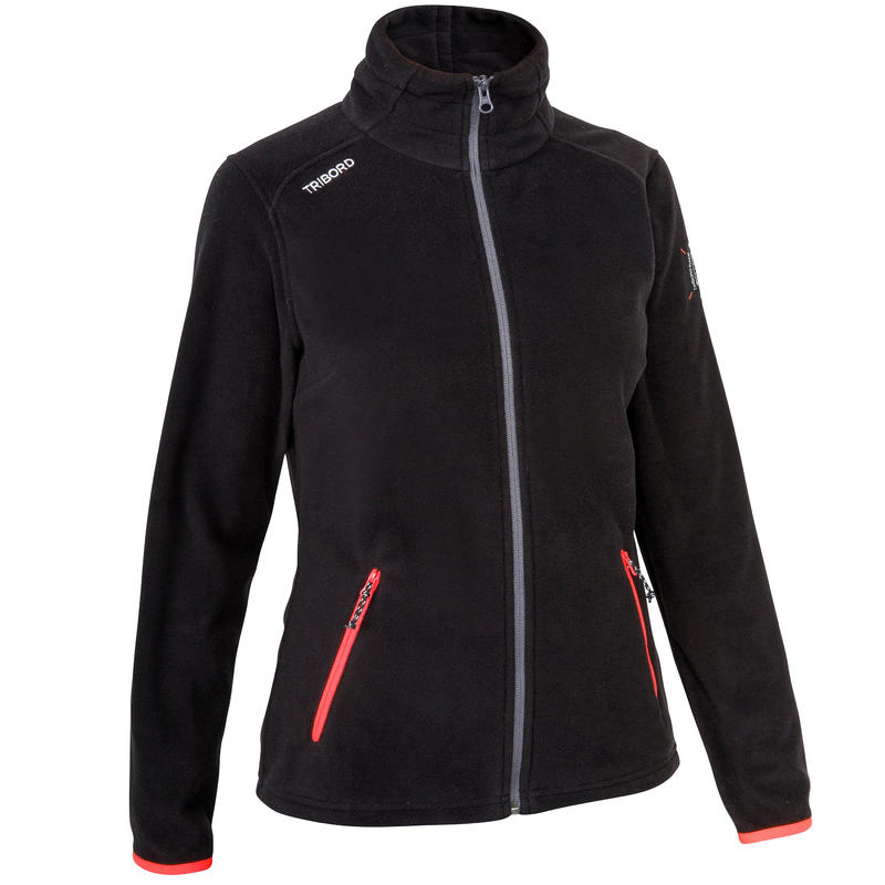 Polaire de régate femme COURSE noir rose. Polaire de régate femme COURSE noir rose.
