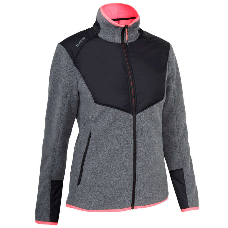 CRUISING COLD WEATHER WOMAN CLOTHES Sailing - Inshore 900 W Fleece Grey Blck TRIBORD - Sailing Clothing
