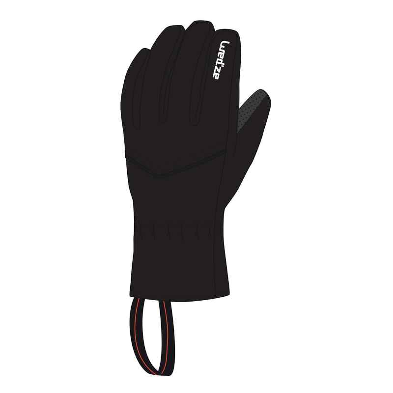 ADULT DOWNHILL SKIING GLOVES 100 - BLACK