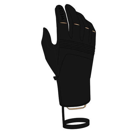 Лижні рукавиці 900 для швидкісних спусків, для дорослих - Чорні