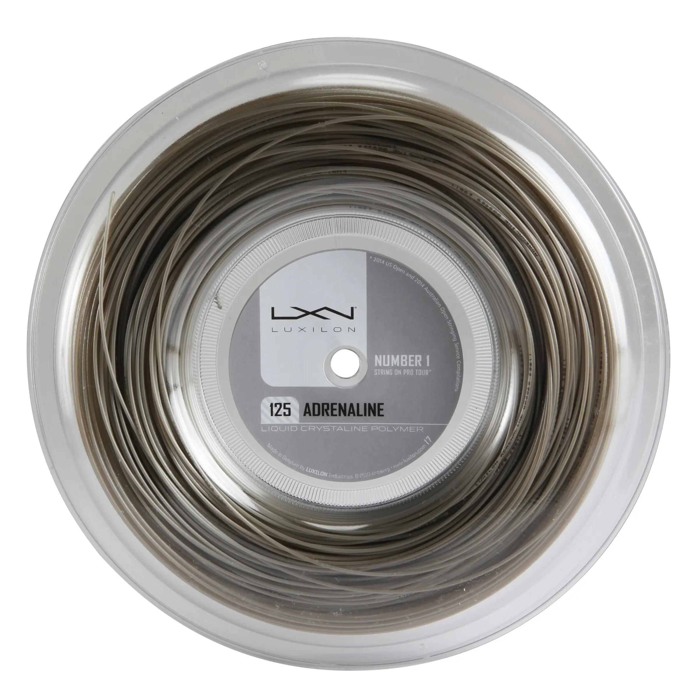 Lux Adrenaline 125 tennis string, 200 m spool, grey 3/6