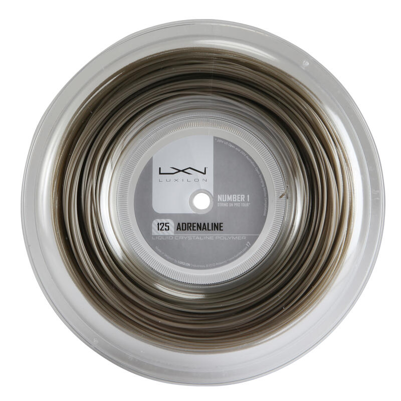 CORDAGE DE TENNIS LUX ADRENALINE 125 BOBINE 200 M GRIS